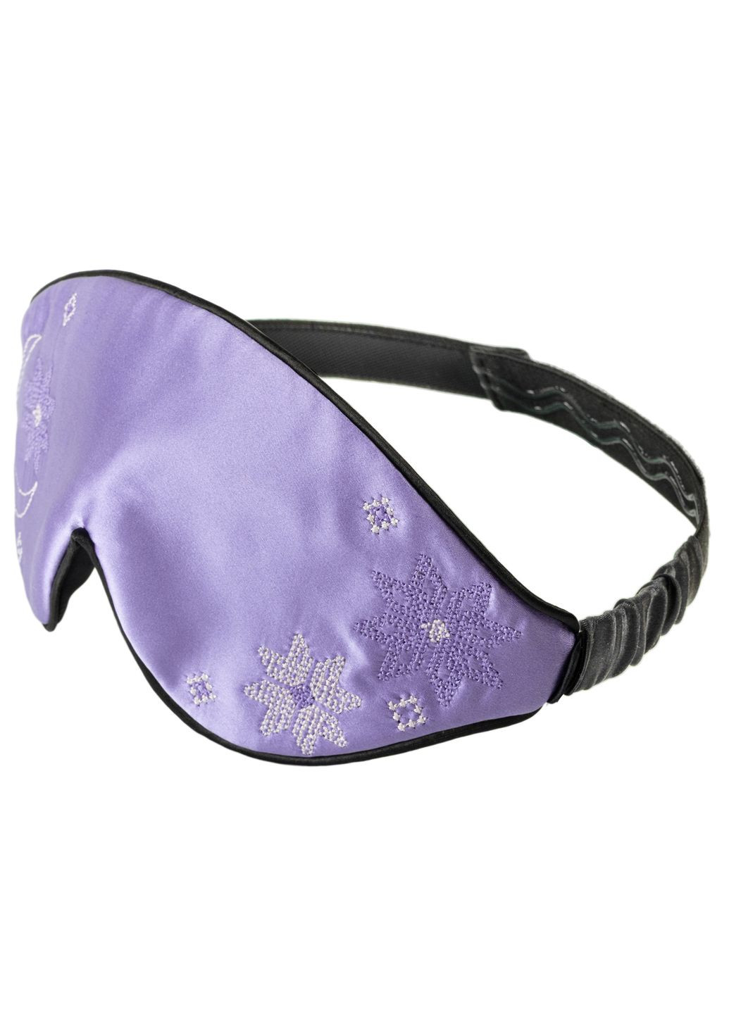 Маска для сну шовкова Чумацький Шлях 3.1 з вишитим українським орнаметом в Подарунковій упаковці Лаванда (1201-02) Фабрика Тиші (369550304)