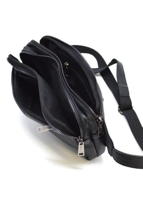 Чоловіча шкіряна сумка на пояс через плече для телефону та документів маленька Чорний 38759 TARWA (352165928)