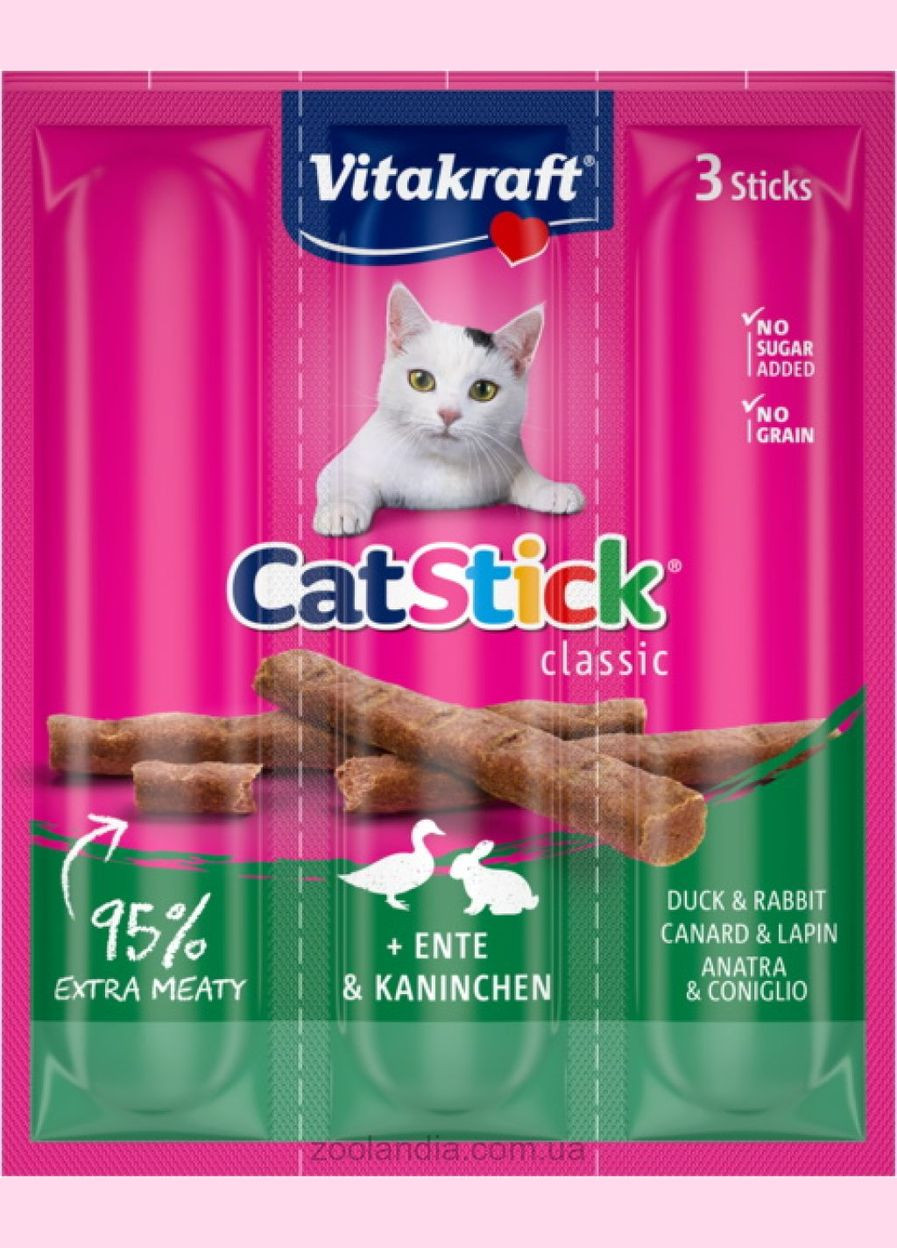 Лакомство для кошек мясные палочки, утка и кролик Vitakraft (292258989)