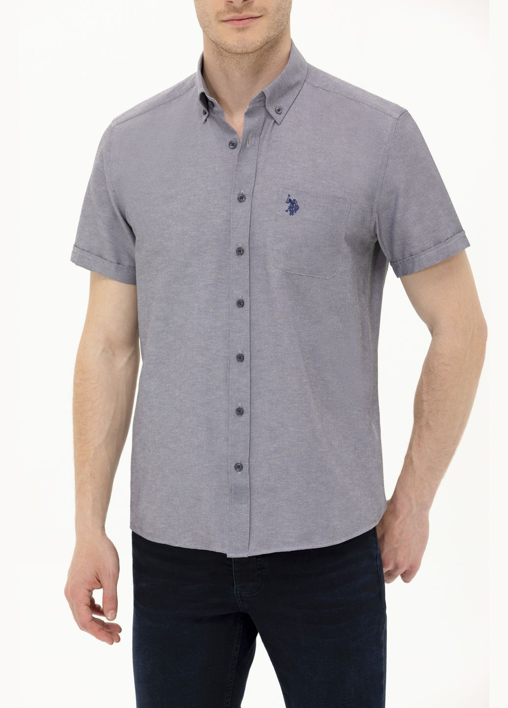 Серо-синяя рубашка U.S. Polo Assn.