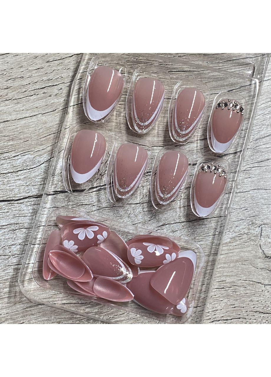 Накладні нігті френч, набір 24 шт No Brand (372114332)