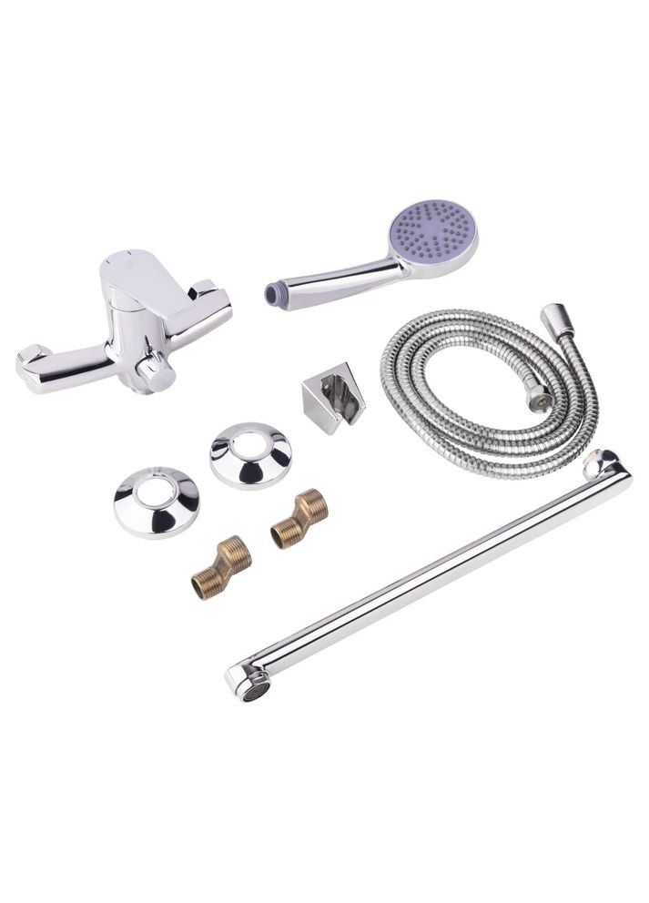 Смеситель для ванны Gloria 005, Chrome (k35) с длинным поворотным изливом и душевым гарнитуром. LIDZ (370662036)