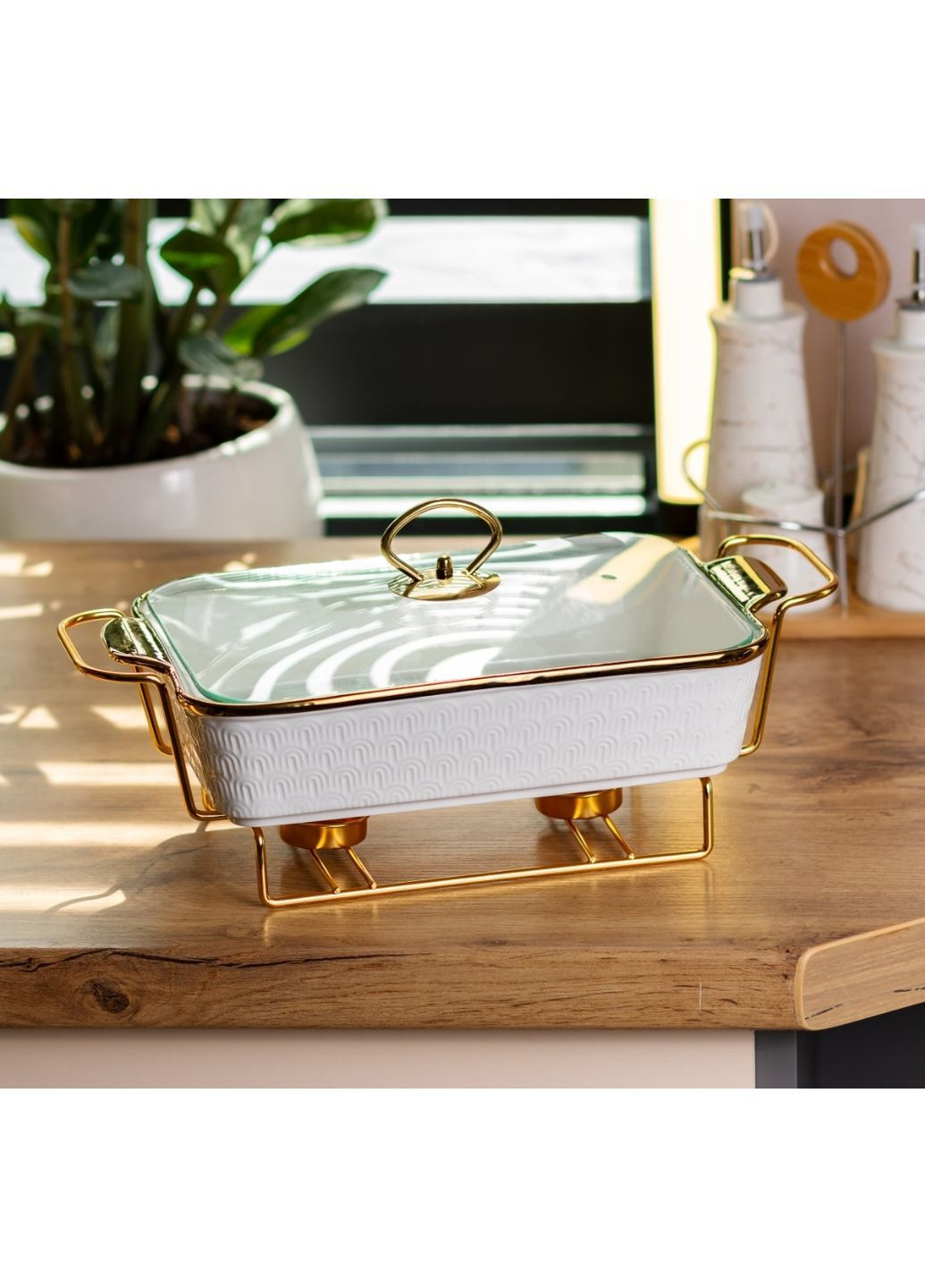 Мармит HP1015 фарфоровый 2 л 40×23×12 см Белый Yiwu (367108906)