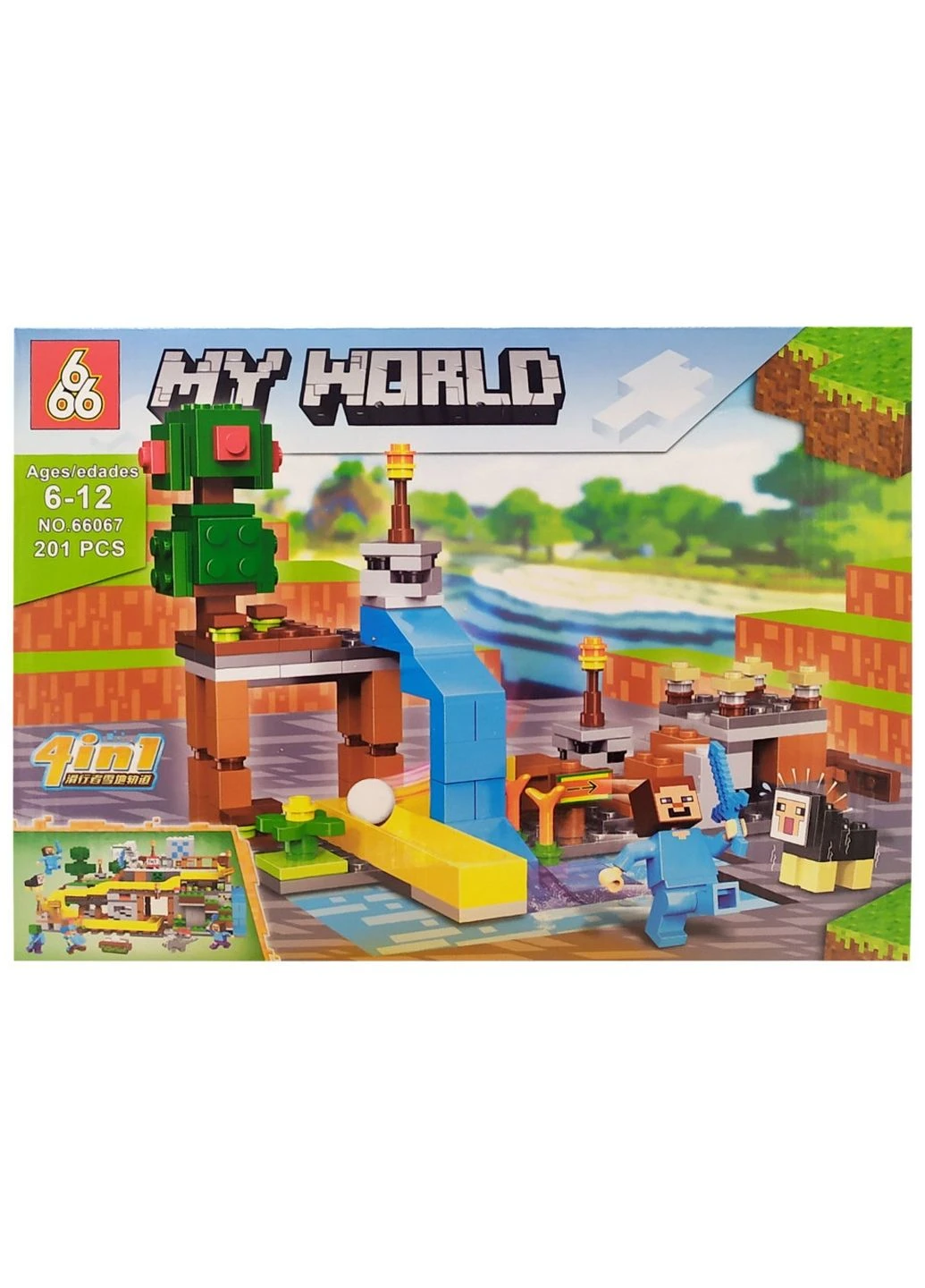 Конструктор "MINECRAFT", 201 деталь (Вид 1) 21х29х4,5 см Bambi (289461507)