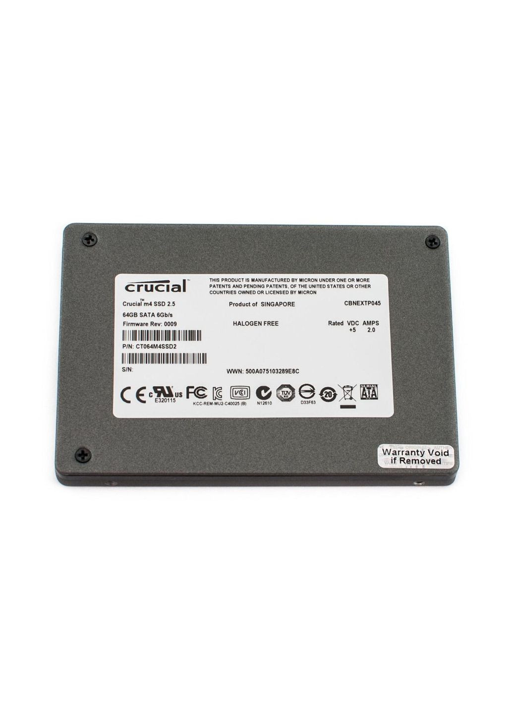 Твердотельный SSD накопитель 2.5" SATA III 64Gb Crucial (292324146)