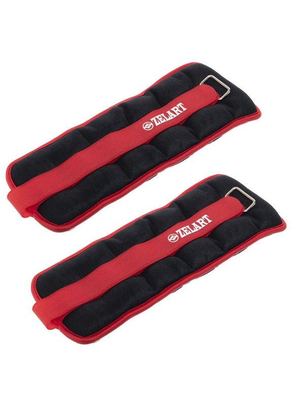 Обтяжувачі-манжети для рук та ног Pro (2 x 1кг) (нейлон, металеві кульки, червоний) (FI-2502-2_Червоний) Zelart (361433806)