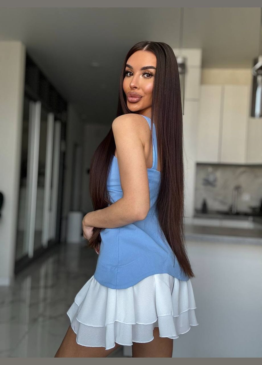 Блакитна кежуал сукня N.Family однотонна