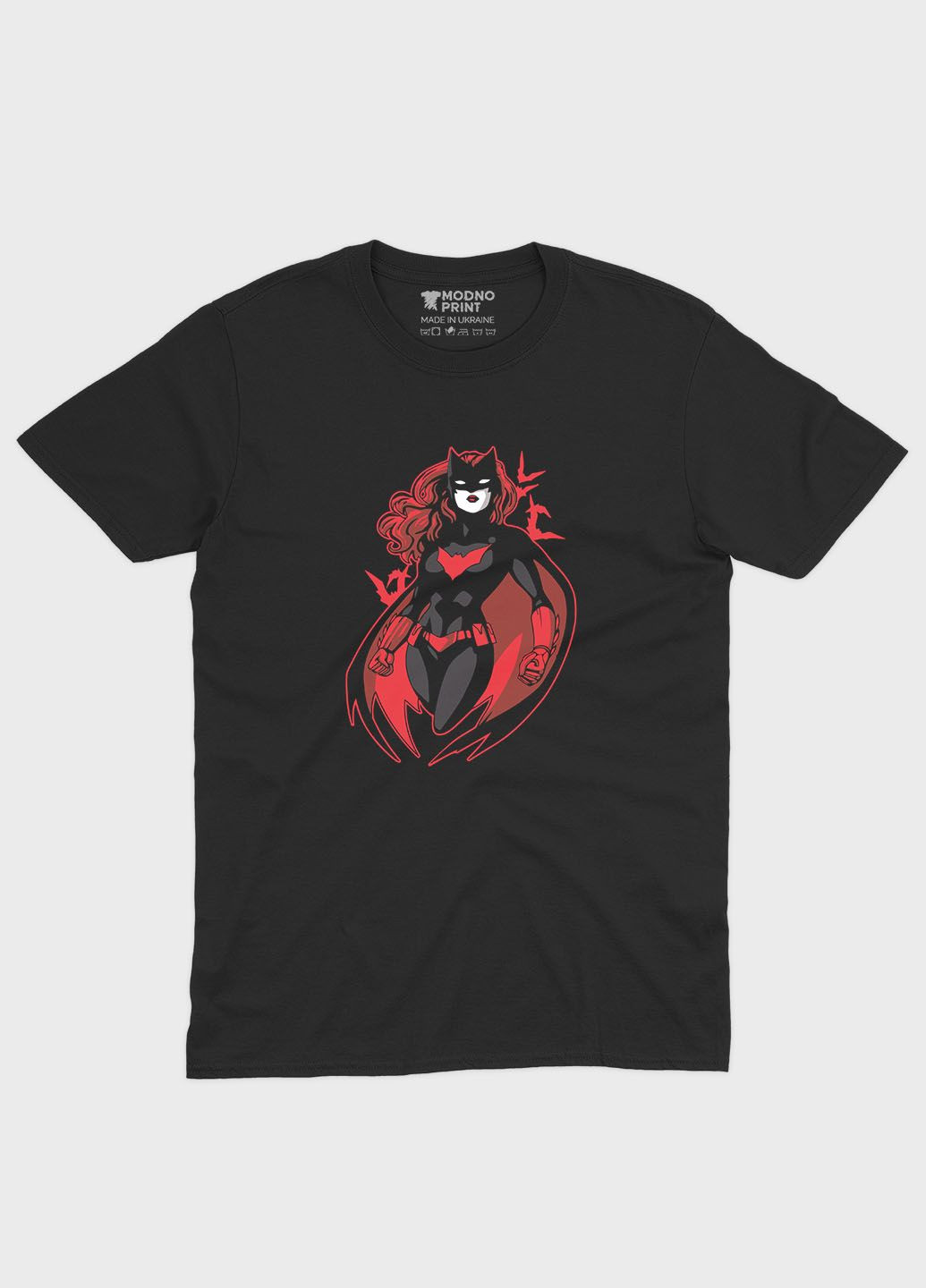 Черная демисезонная футболка для девочки с принтом супергероя - бетгерл (ts001-1-gl-006-002-001-g) Modno