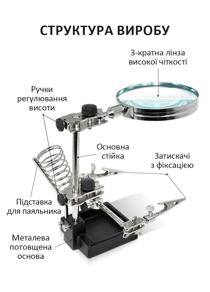 Держатель для плат SI-105 / лупа / подставка для паяльника / третья рука TELIJIA (322707267)