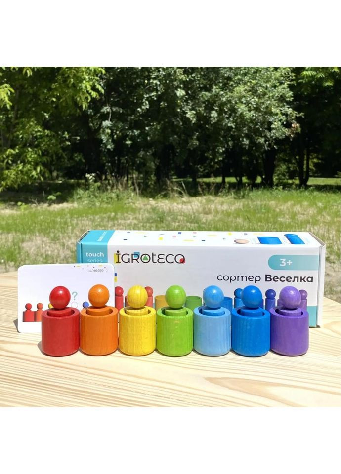 Деревянный сортер "Радуга" 900712 натуральное дерево No Brand (330610117)