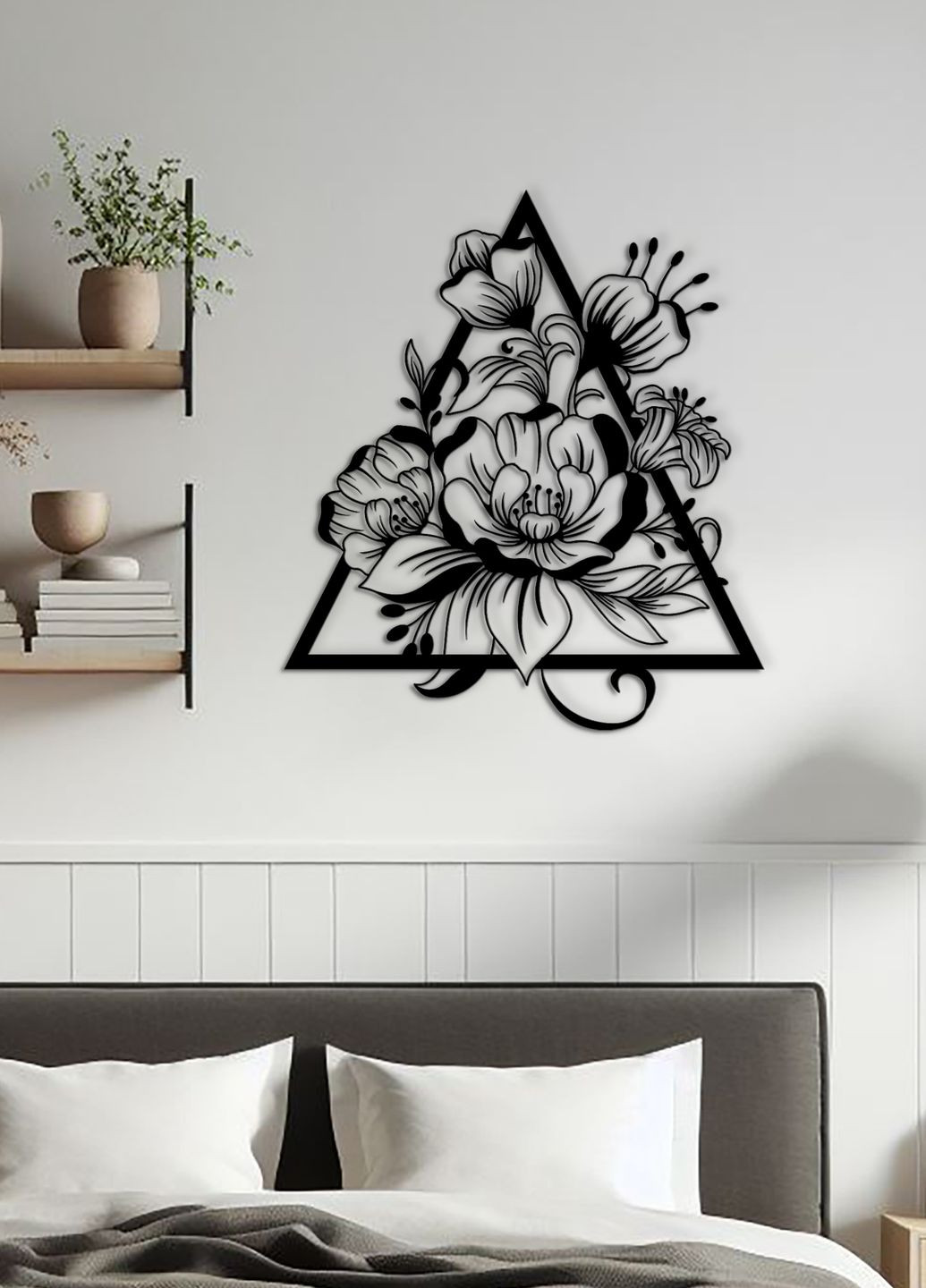 Настенный декор для дома, декоративное панно из дерева "Цветочный цветок", оригинальный подарок 60х70 см Woodyard (292113057)