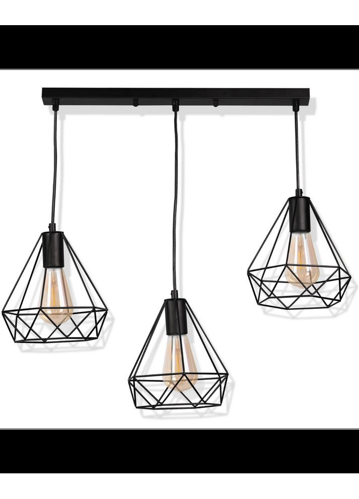 Підвісний світильник 314628 Vigo E27 3x20W IP20 BK (014353) Goldlux (370244157)