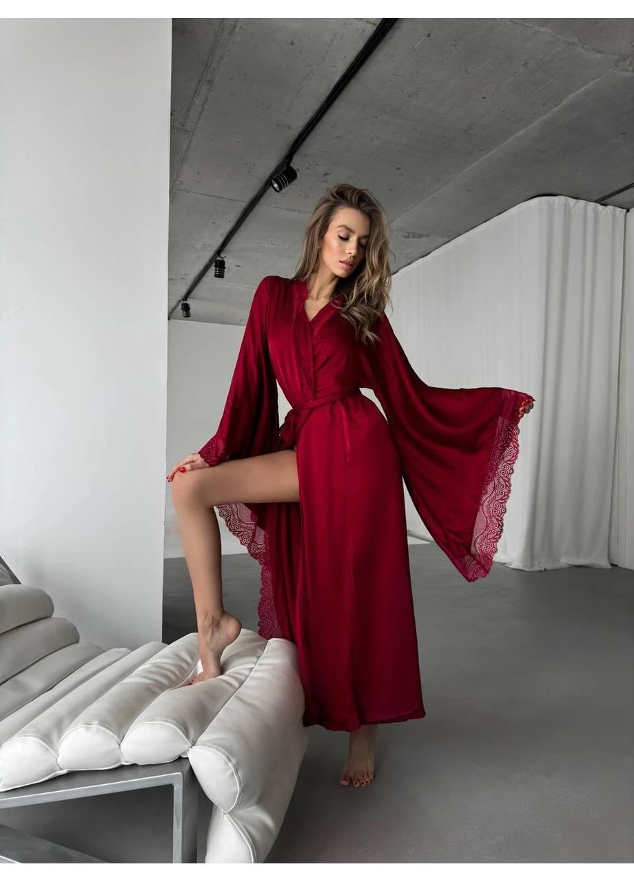Халат DO2920/2 бордо No Brand (370975256)