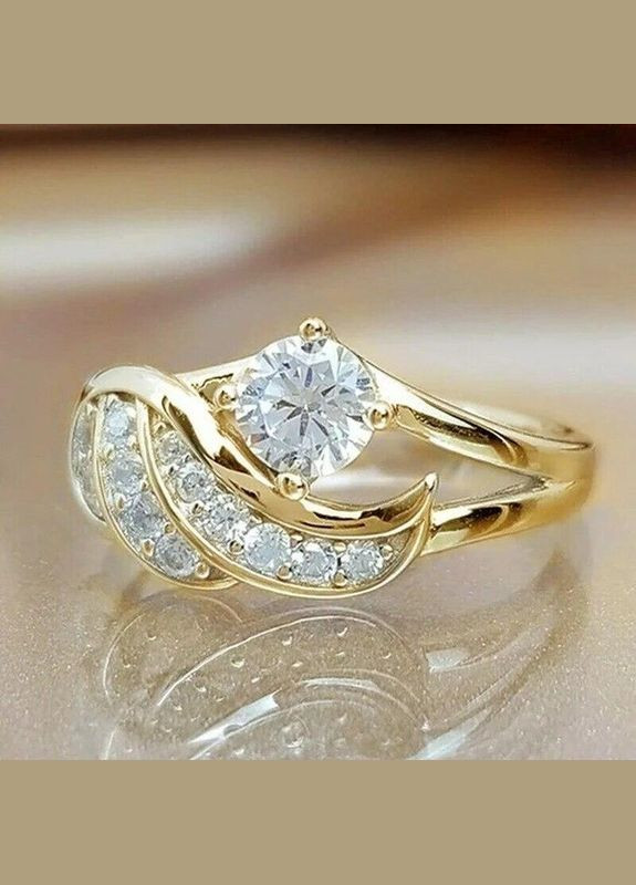 Романтическое женское кольцо с белым камнем кубическим цирконом размер 16 Fashion Jewelry (294611992)