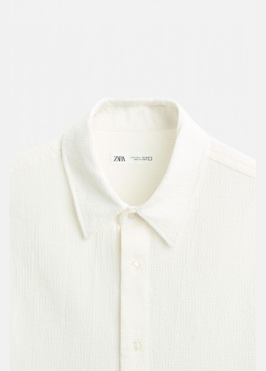 Сорочка Zara структурна лляна 7545/120 Oyster WT (315825958)