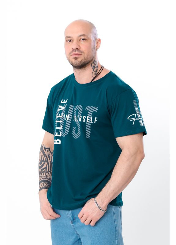 Смарагдова футболка чоловіча (p-8016) з коротким рукавом Носи своє