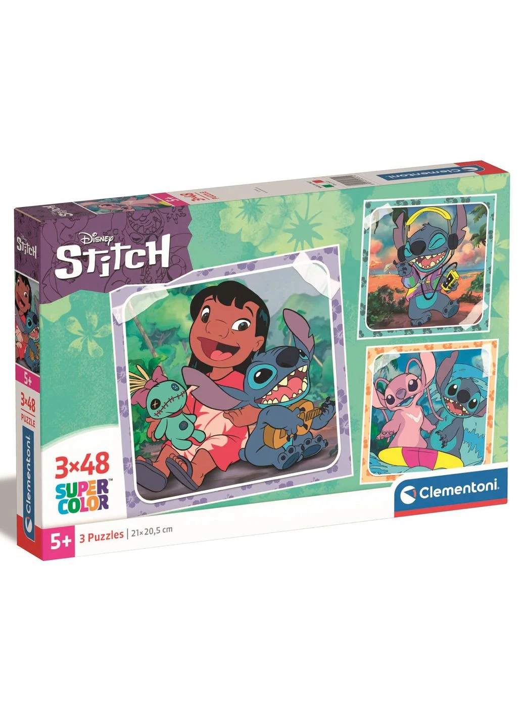 Пазл "Stitch", 3 шт. по 48 элементов (25321) Clementoni (381925087)