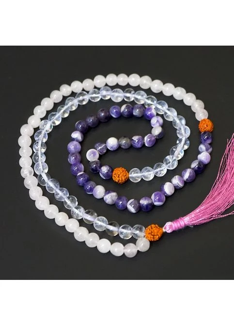 Чітки кам'яні Аметист, Кришталь, Рожевий кварц P-Beads-050 No Brand (378071888)