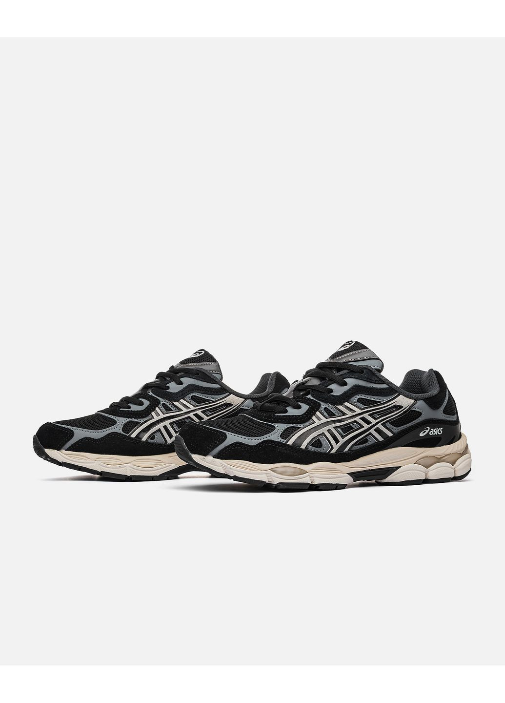 Чорні Осінні кросівки чоловічі asics black cream No Brand Gel-NYC