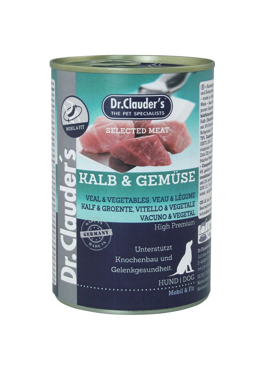 Влажный корм для собак Dr.Clauder’s Selected Meat, телятина и овощи, 400 г Dr.Clauder's (362914836)