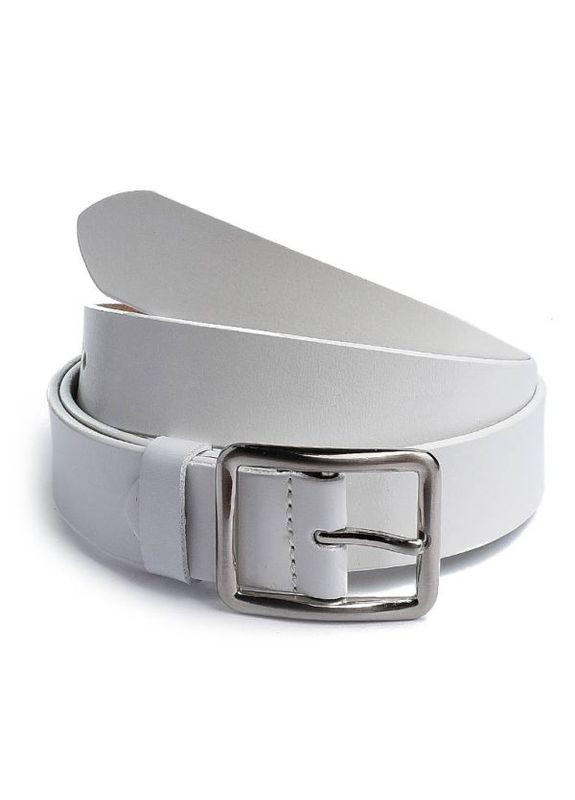 Жіночий ремінь з натуральної шкіри білий NIUNIU (306554284)