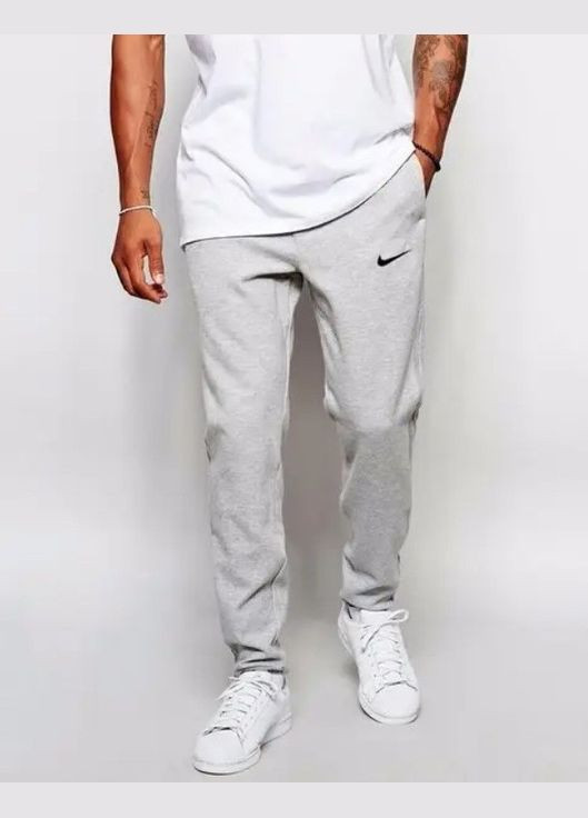 Спортивные мужские штаны с манжетами трикотажные светло-серые размер 54 BP (319852966)