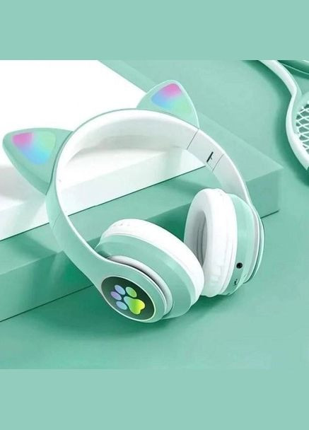 Бездротові навушники з котячими вушками та RGB-підсвіткою VZV 23M. Колір: зелений Cat (364275823)