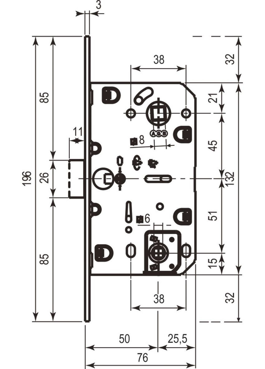 Art. B0610250F9 Механізм Mediana Polaris титан вж 96мм AGB (322520276)