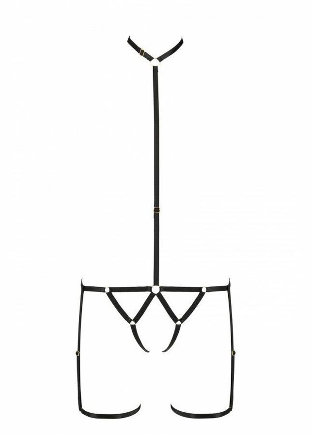 Черный демисезонный портупея-стрепы на все тело brenda black – exclusive Passion