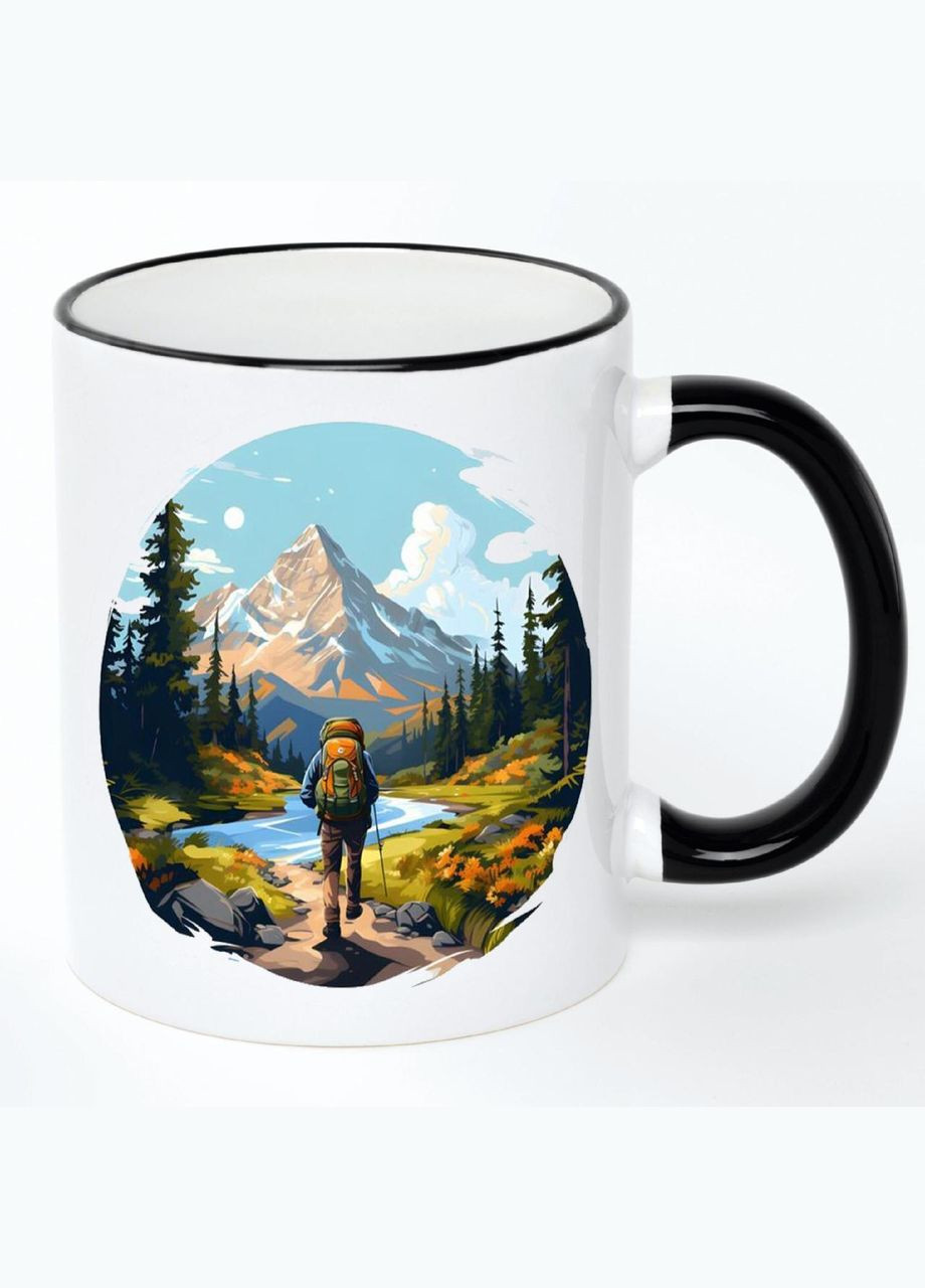 Чашка Кемпинг (кружка, кружка) #066 Белая с черной ручкой 330 мл No Brand (322715199)