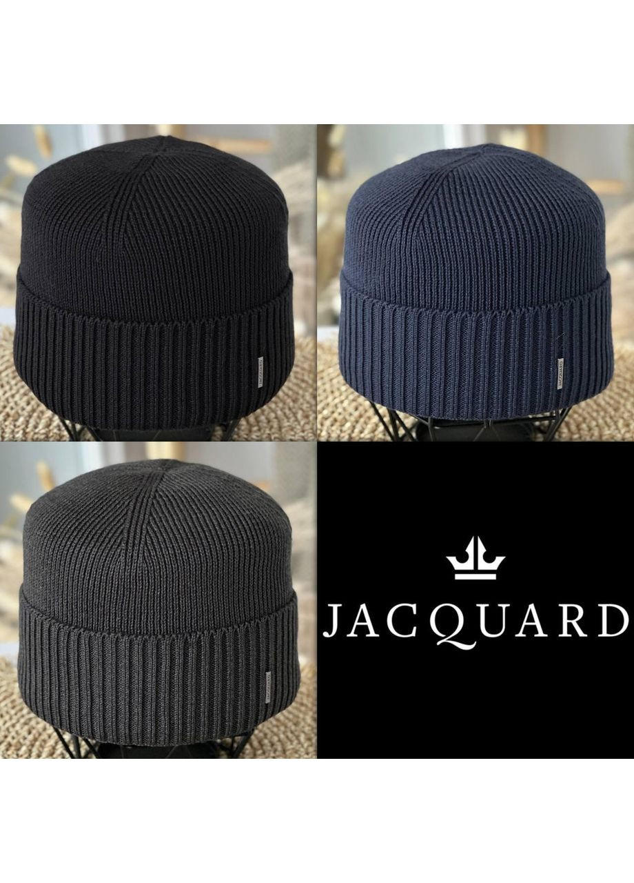 Шапка Мужская Jacquard на флисе, классическая мужская зимняя шапка No Brand (362917691)