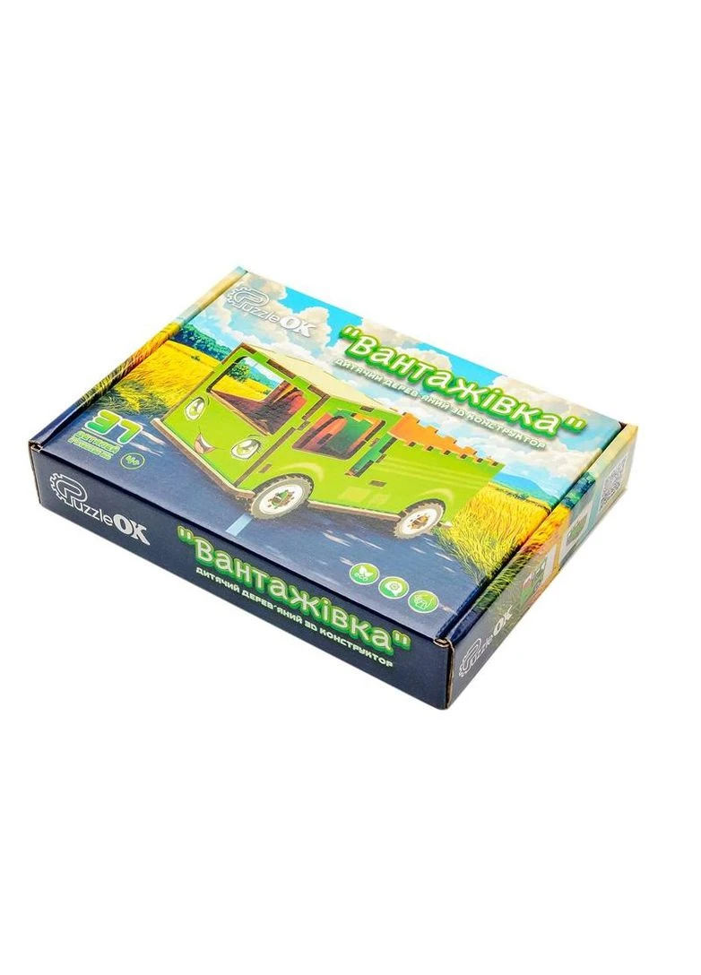 Конструктор Puz-00929 "Вантажівка" дерев'яний, 37 дет., розмір 8,7х15х 8,2 см PuzzleOK (389894158)