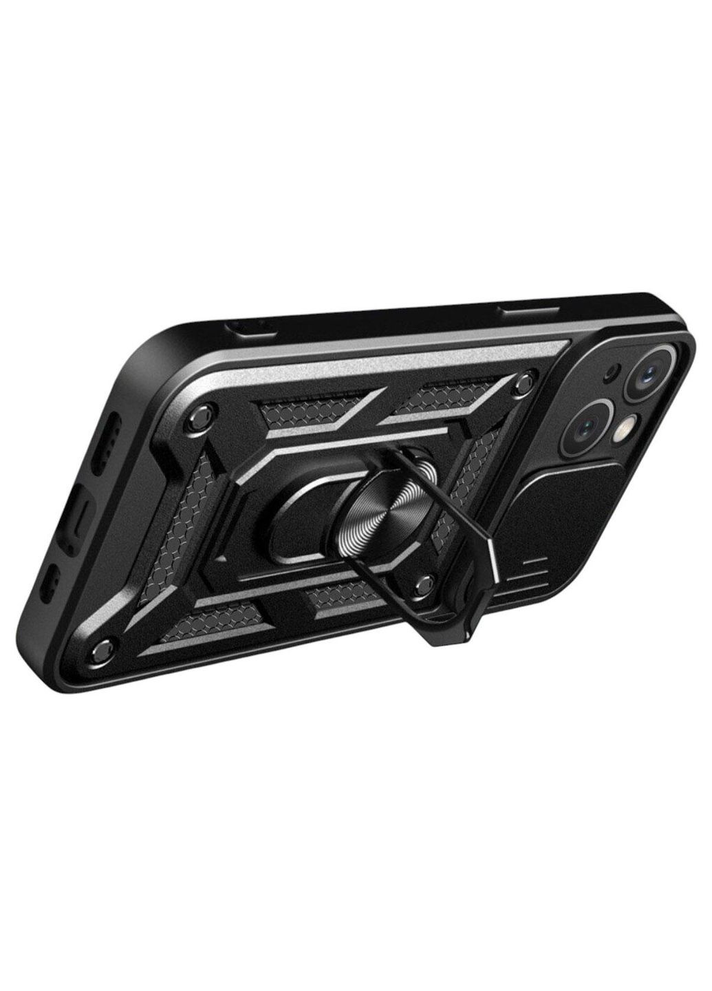 Чохол Shockproof для Apple iPhone 15 - протиударний, з підставкою і шторкою камери - Black Primo (369608621)