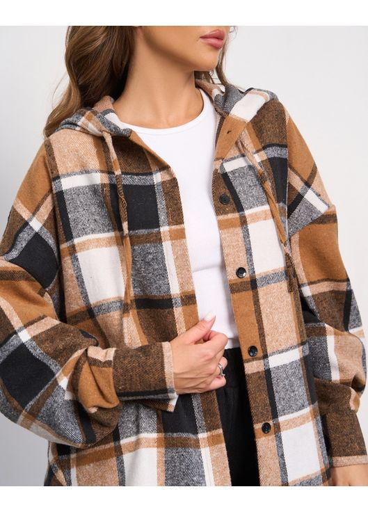 Вовняна картата оверсайз сорочка ISSA PLUS (358068262)