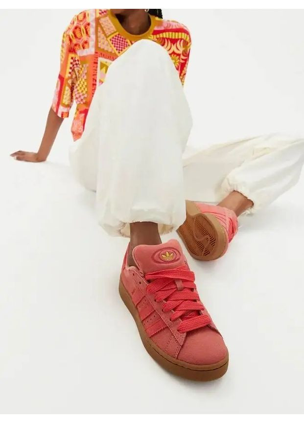 Женские кроссовки низкие кеды кампусы розового цвета adidas Campus 00s розовые демисезоны (364989039)