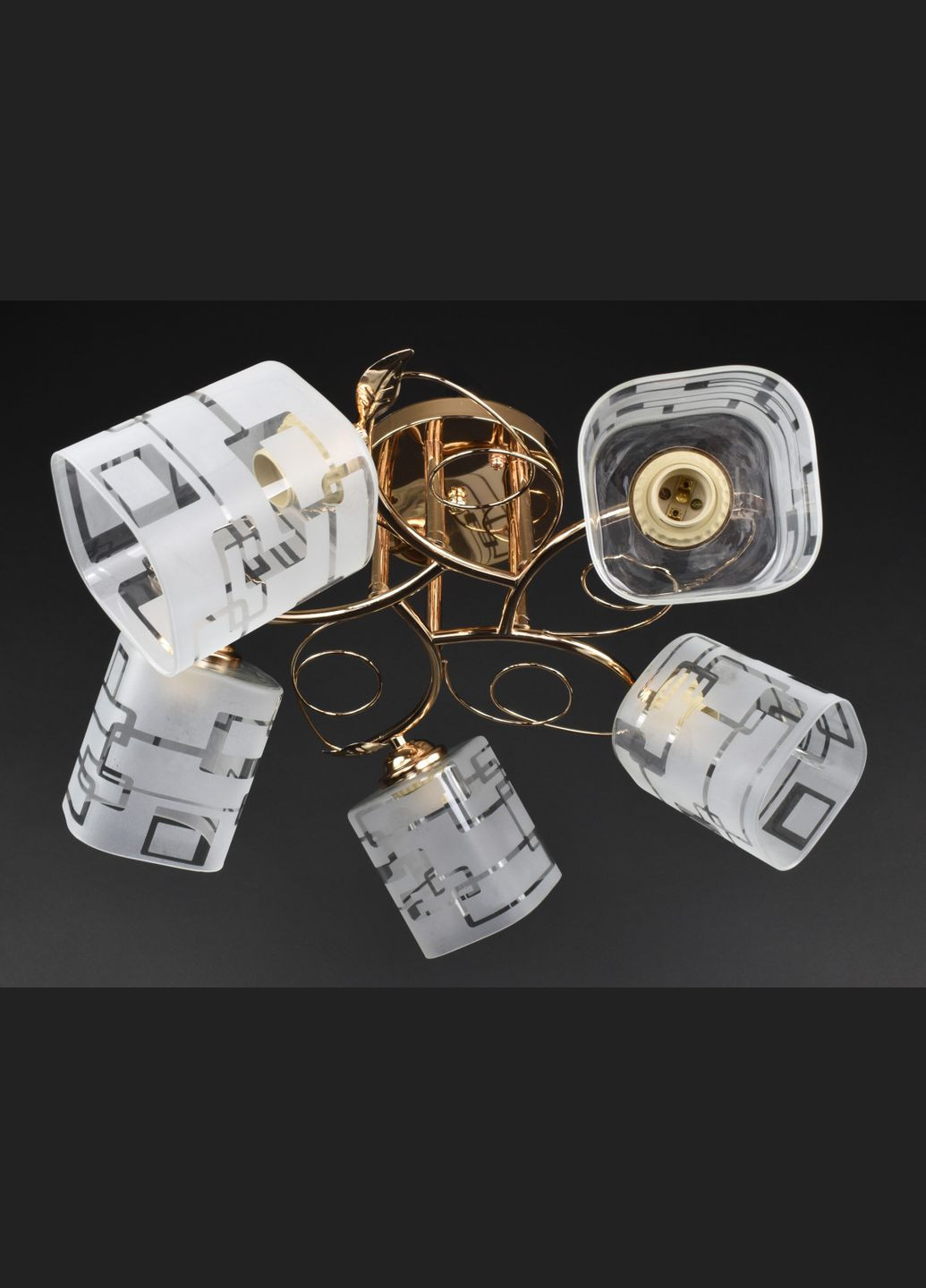 Люстра стельова на 5 лампочок 27289 Золото 25х52х52 см. Sunnysky (364493644)