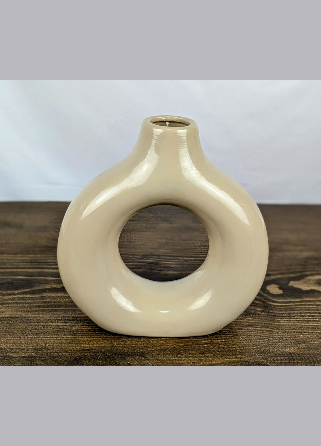 Ваза Nana Ceramics Стайл глянець капучино 21 см No Brand (325876070)