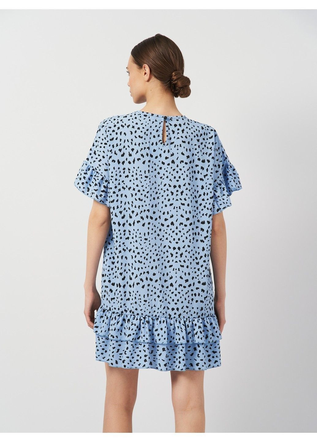 Голубое кэжуал платье Boohoo с абстрактным узором