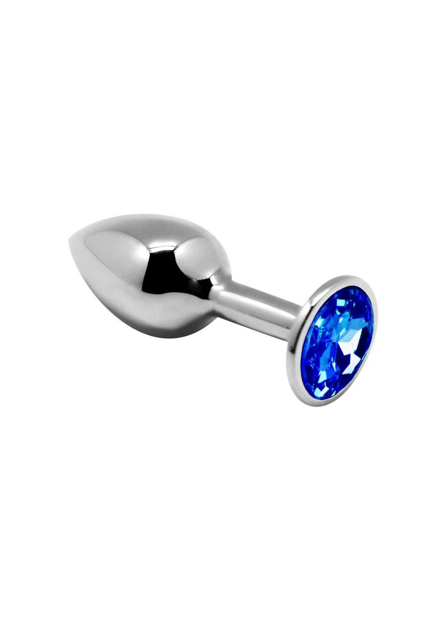 Металева анальна пробка з кристалом Mini Metal Butt Plug Blue M Alive (293959576)