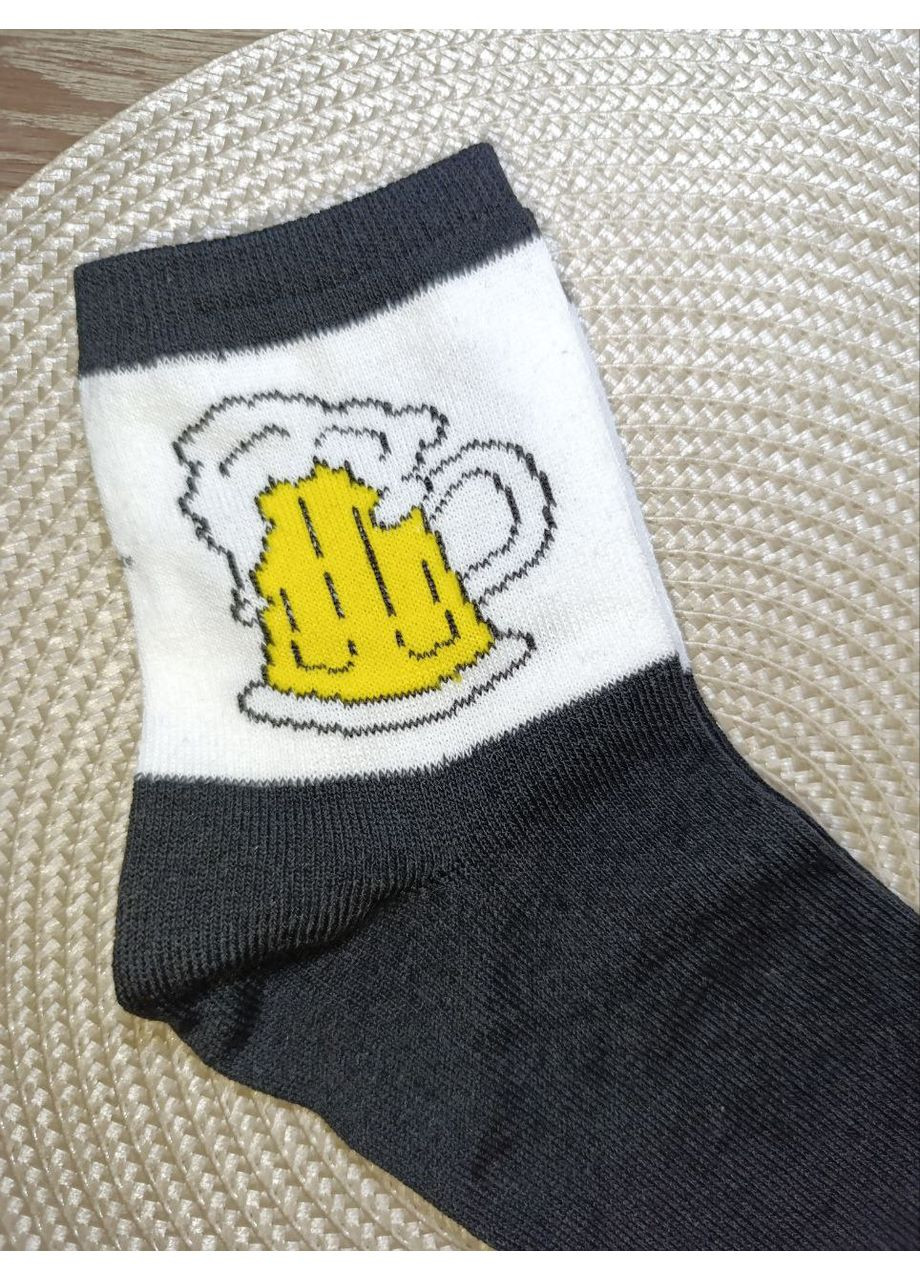 Чёрные носки мужские хлопок + стрейч. высок с приколами. стильные и практичные. MiLeSKoV рисунки (329735003)