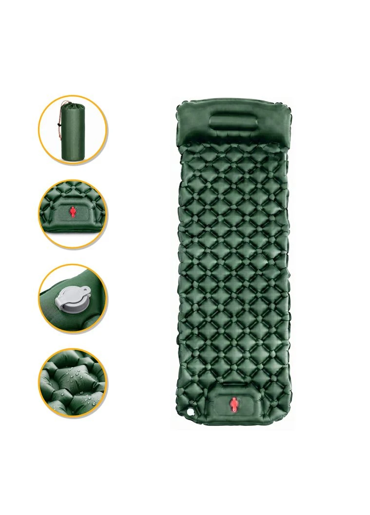 Надувний похідний килимок матрац Air Mat 190 x 60 см Green (LB-1095) LEOBRO (391582695)
