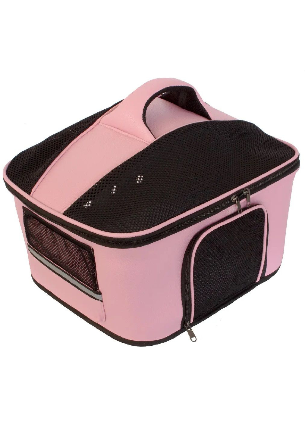 Сумка переноска для котів собак з широкою ручкою кишенею вентиляцією штучна шкіра 50x35x35 см (477715-Prob) Рожева Unbranded (299193462)