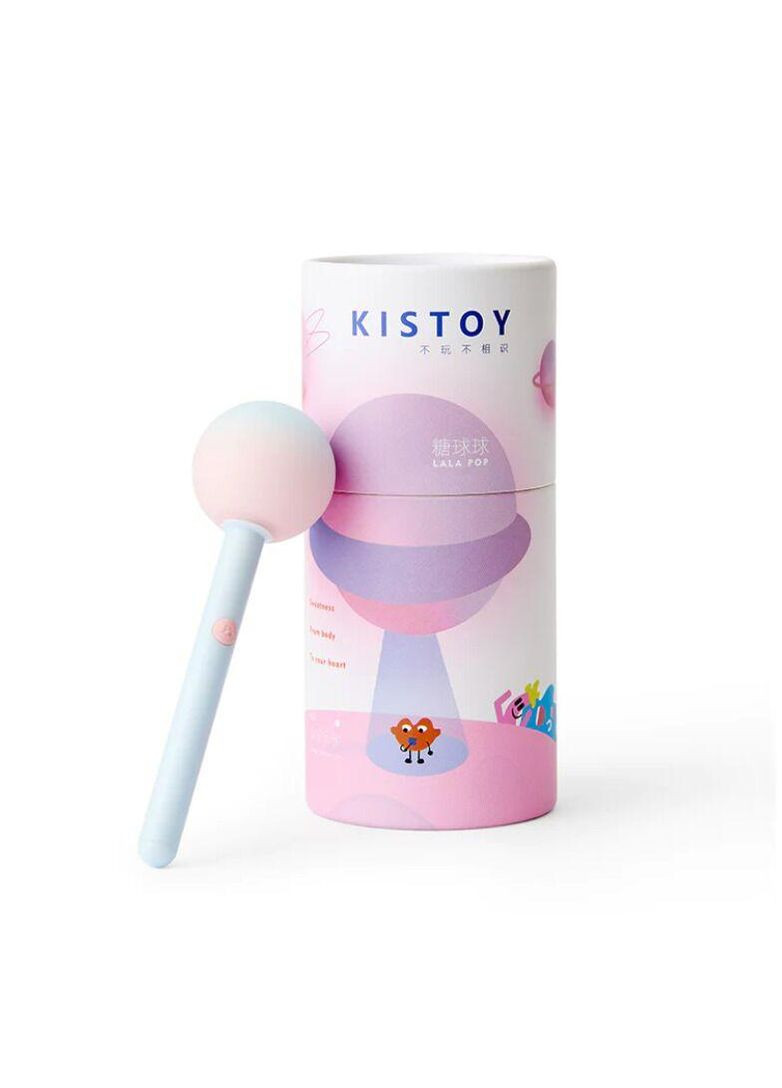 Вібратор-цукерка на паличці KISTOY Lala Pop, 2 мотори, маска на очі в комплекті No Brand (366879807)