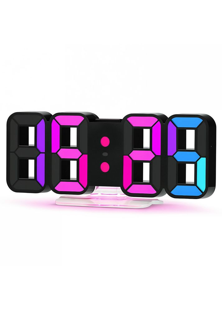 Годинник електронний настільний Premium 3D-LUMITIME з LED підсвічуванням чорний Losso (322776852)