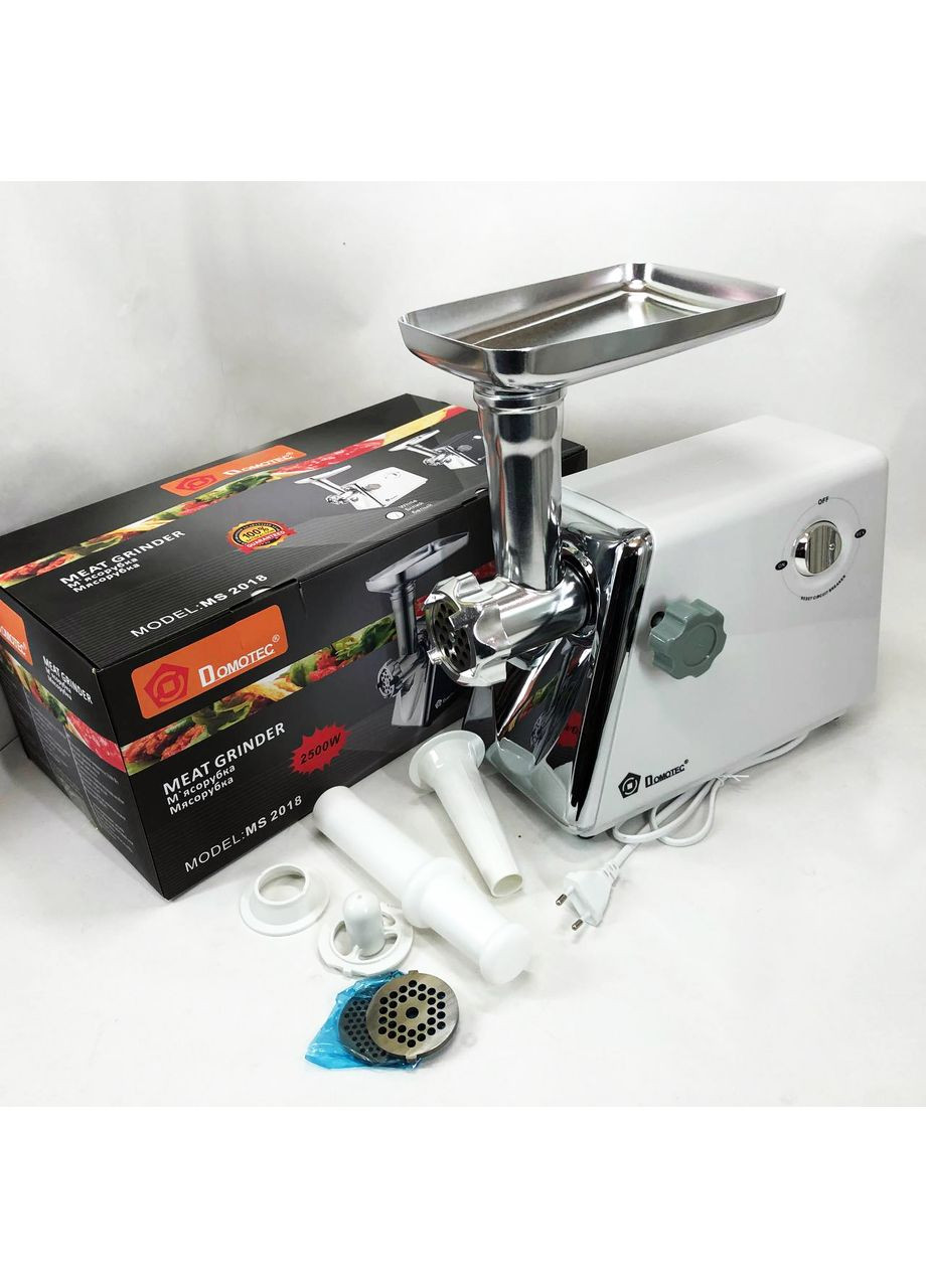 Мясорубка с соковыжималкой MS-2018 2500 Вт. Цвет: белый Domotec (361667253)
