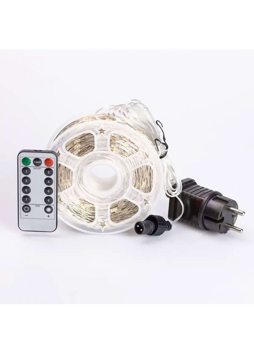 Гирлянда светодиодная Роса 200 метров 2000 LED желтая на пульте для декора интерьера освещение капля Garlando (370432373)