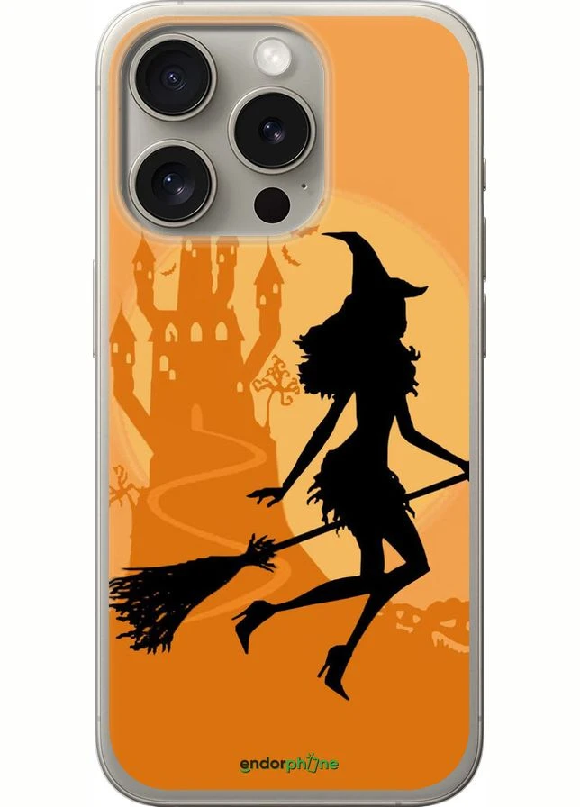 Чехол на iPhone 15 Pro Ведьма на метле "1184u-3096-70447" Endorphone (365735794)