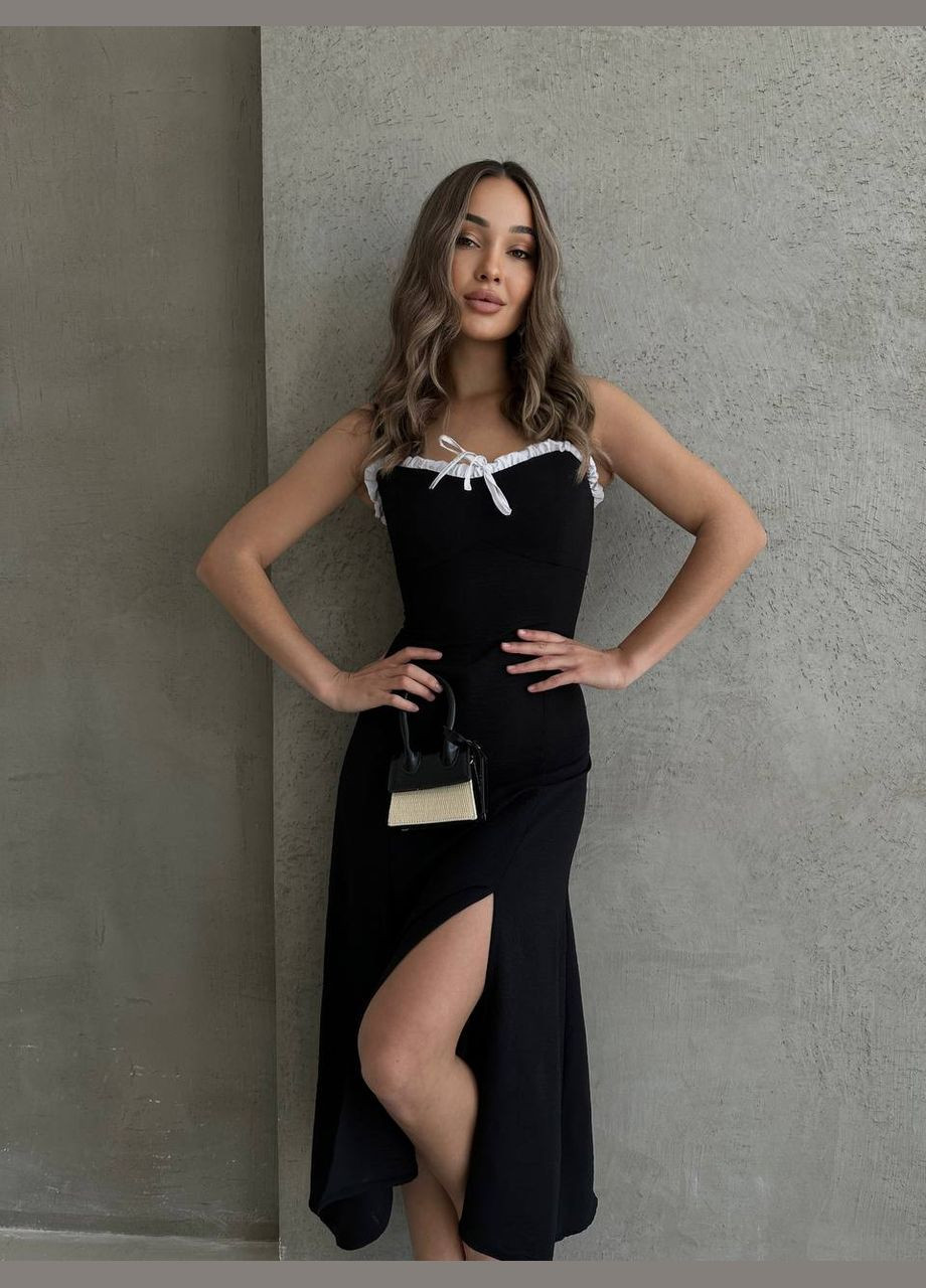 Чорна кежуал сукня N.Family однотонна