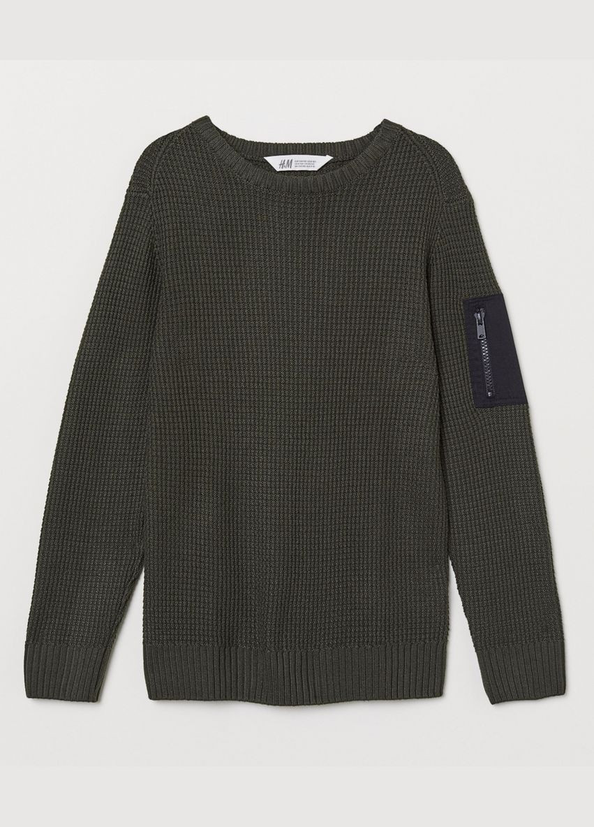 Оливковый (хаки) демисезонный светр H&M