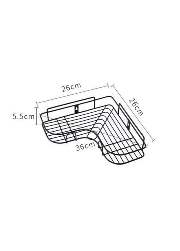 Кутова настінна поличка для ванної самоклеюча чорна (NR0147_1) No Brand (315885524)